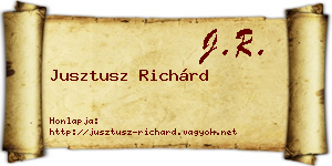 Jusztusz Richárd névjegykártya